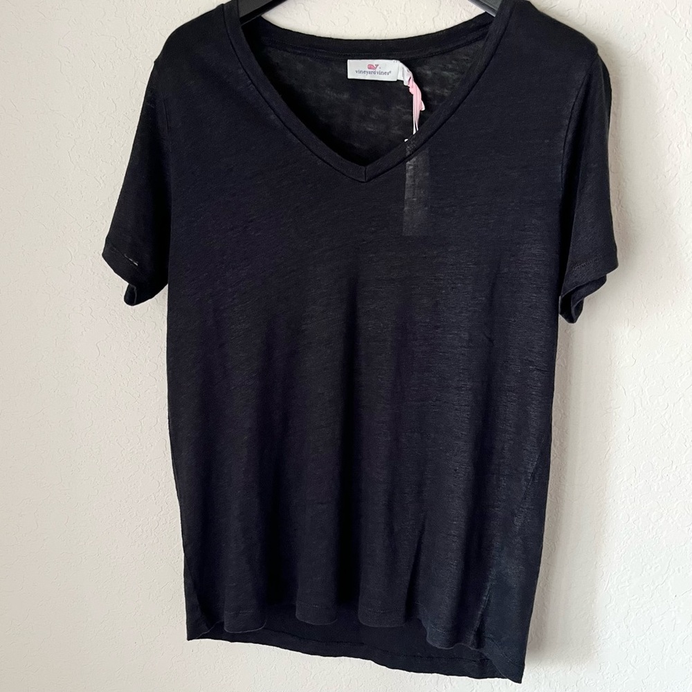 Vineyard Vines Linen Lagenlook Preppy Closet Staple V Neck Sweater Career Office